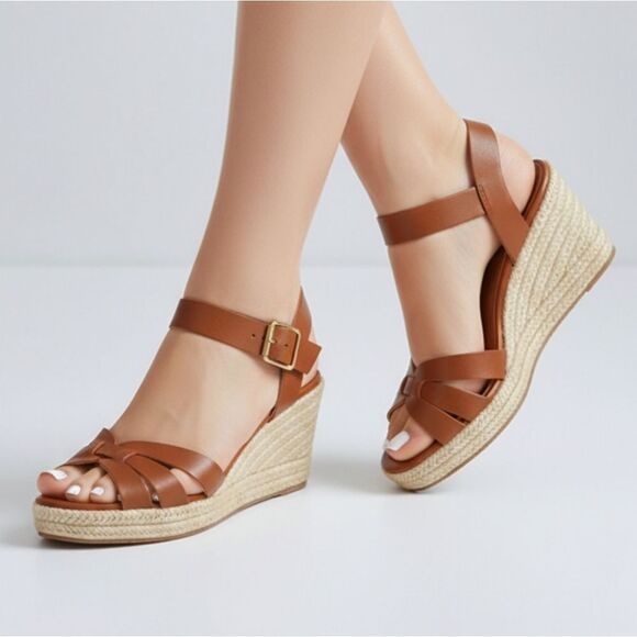 Time and Tru Shoes - Espadrille Wedge Sandals Cognac By Time And True| Size 9 | NWT